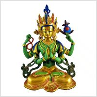 Avalokiteshvara Messing nepalgold bunt 28cm 3,45kg Hamburg-Mitte - Hamburg Billbrook Vorschau