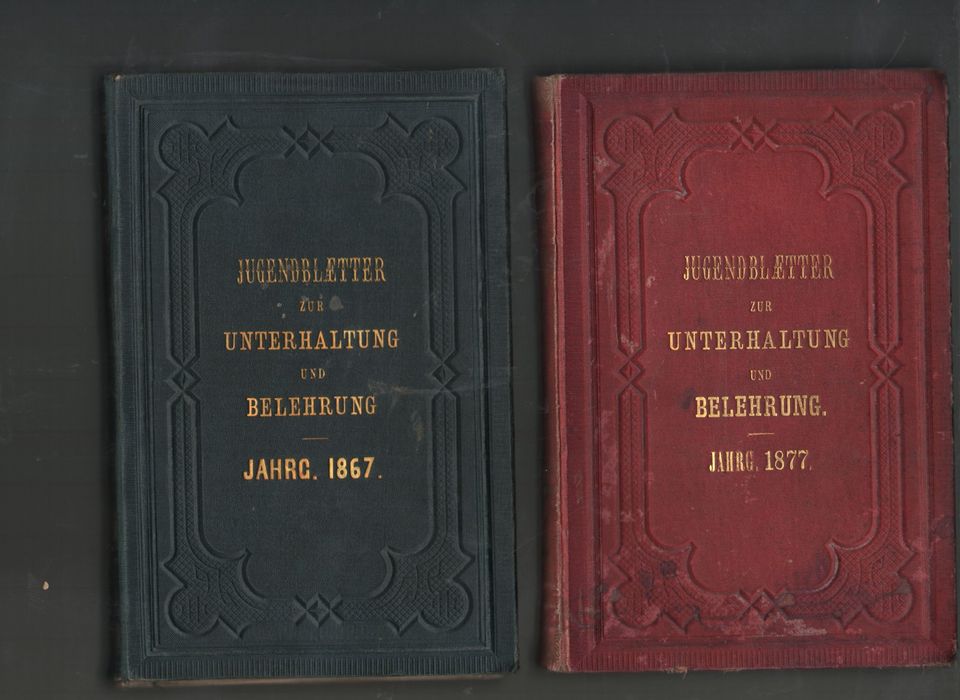 Jugendblätter Jg. 13,23. 1867,1877. Originaleinbände in Hameln