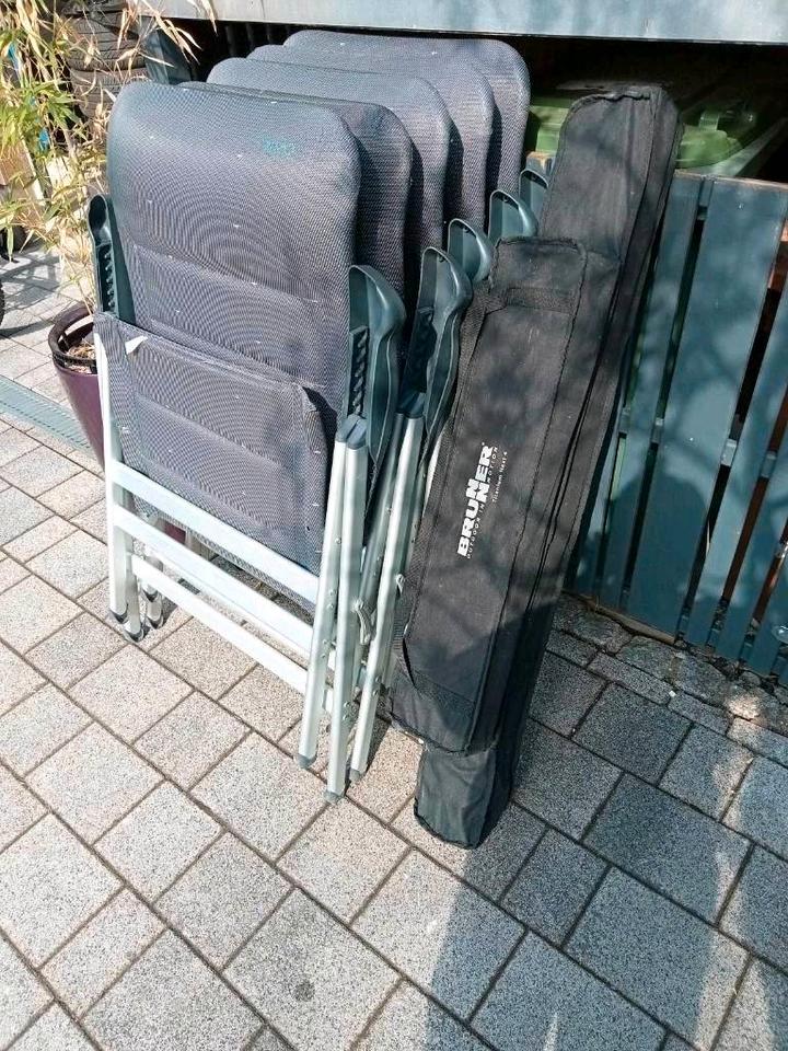 1x Crespo Camping Deluxe XL Stühle,Brunner Titanium Next 4 Tisch in Weihenzell