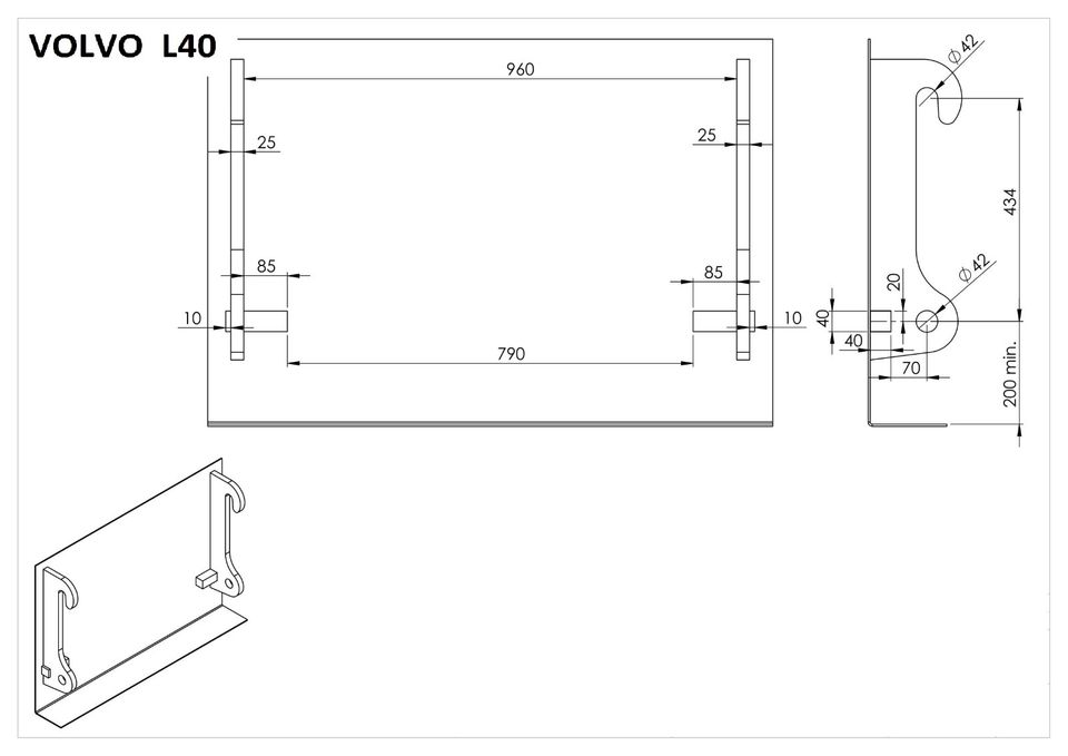 Adapter von VOLVO L40 auf Euroaufnahme Euroadapter SONAROL in Stemwede