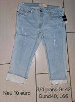 Neue 3/4 Jeans mit Spitze Gr. 42 Nordrhein-Westfalen - Hünxe Vorschau