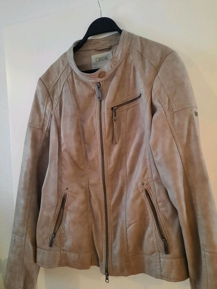 Cecil Kunstleder Jacke Gr.L beige in Monheim am Rhein