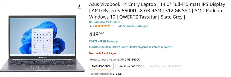 ASUS VivoBook 14 NEU OVP in Tiefenbach Kr Passau