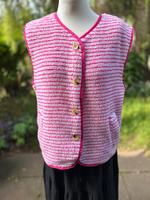Made in Italy Weste Teddy rosa streifen one Size Pankow - Karow Vorschau