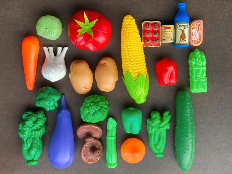 Einkaufskorb-Set Gemüse Korb Zubehör Spielküche Kaufladen Kinder in Erfurt