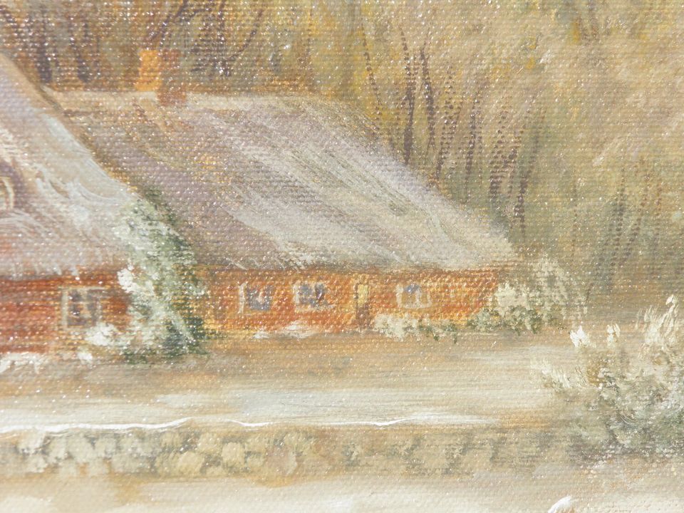 Gemälde Öl auf Leinwand Karlheinz Schrader Winterbild in Steinburg