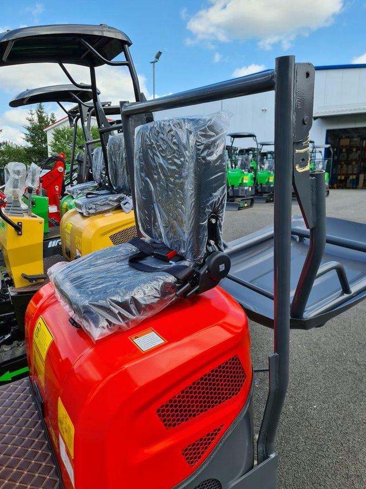 Bagger mit GRATIS Schaufelpaket, 1t Minibagger, VORFÜHRGERÄT, KARL WM10 C, Microbagger mit Knickarm, SOFORT VERFÜGBAR in Oberthulba