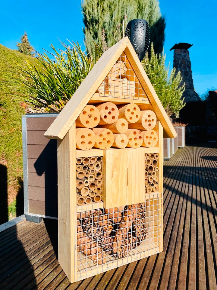 DARLUX Holz Insektenhotel M Wildbienen-Nisthilfe Insektenhaus in Dresden