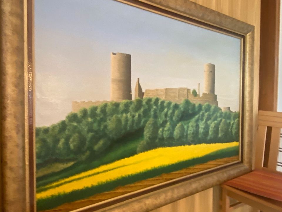 Burg Münzenberg, XXL Gemälde, Bild, Öl auf Leinwand,160x115cm in Münzenberg