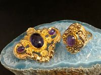 VINTAGE ANTIK JUGENDSTIL AMETHYST BROSCHE & RING 14K/585 GOLD FJV Essen-West - Frohnhausen Vorschau