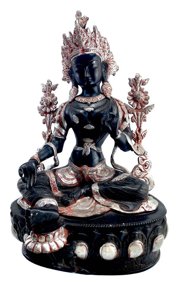 Grüne Tara Shyama-Tara … 11kg · 47,5cm … Messingstatue … Indien in Köln