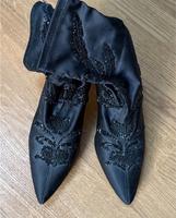 Zara Sock Boots Stiefelette 39 bestickt dolce schwarz satin Düsseldorf - Heerdt Vorschau