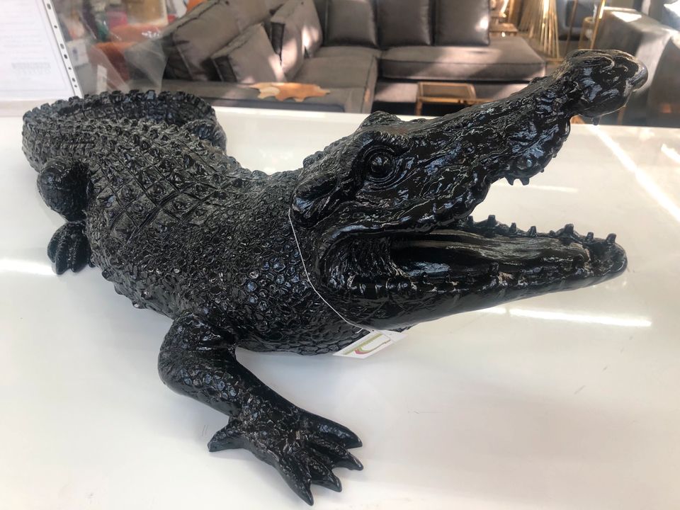 Krokodil Alligartor Figur Deko Schwarz Wetterfest 88 cm in Bremen