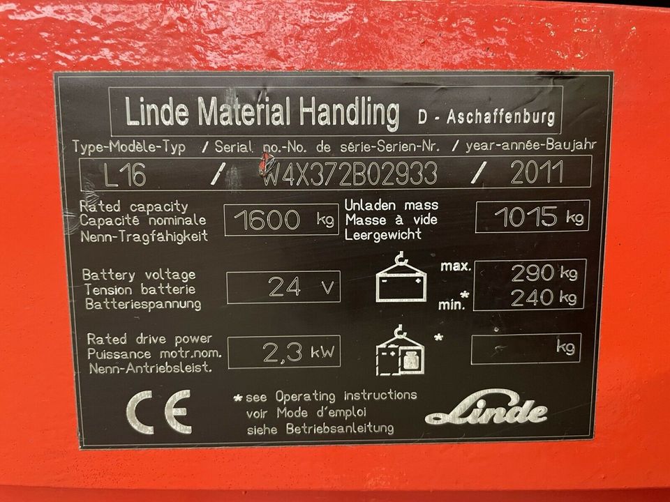 Linde L16 2900mm Hub. Hochhubwagen mit Waage in Düsseldorf