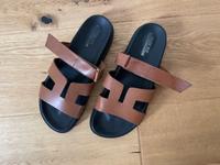 Überschrift: schöne Pantoletten/Slipper/Sandalen aus Leder, Braun Rheinland-Pfalz - Kottenheim Vorschau