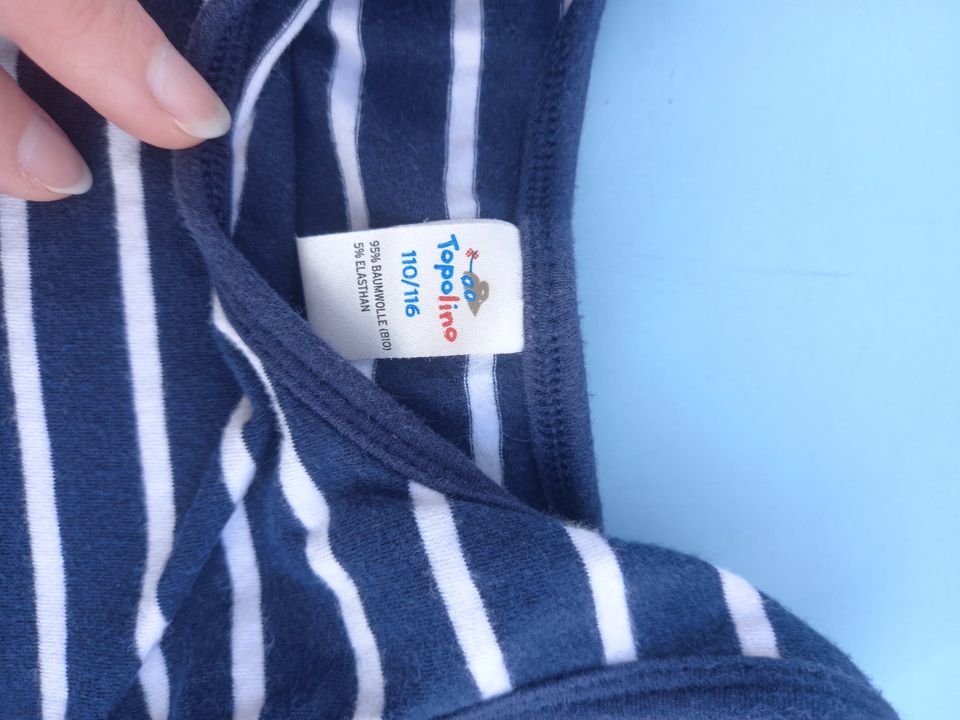 Unterwäsche Unterhemd Topolino 110/116 blau weiss gestreift in Kohren-Sahlis