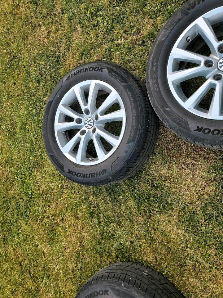 Sommerreifen 255/55 R 18 Alu Felgen Hankook 7mm / 7P VW Touareg in Dachwig