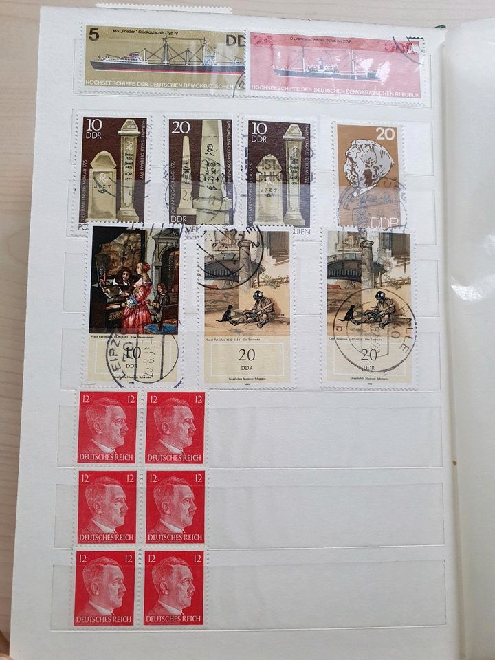 Versch. alte Briefmarken aus dem Inland u. Ausland, Ersttagsbrief in Berlin