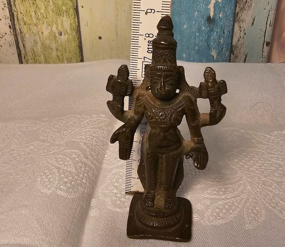 ♥️ 9 cm große alte Bronzefigur Statue Indien antik ♥️ in Waren (Müritz)