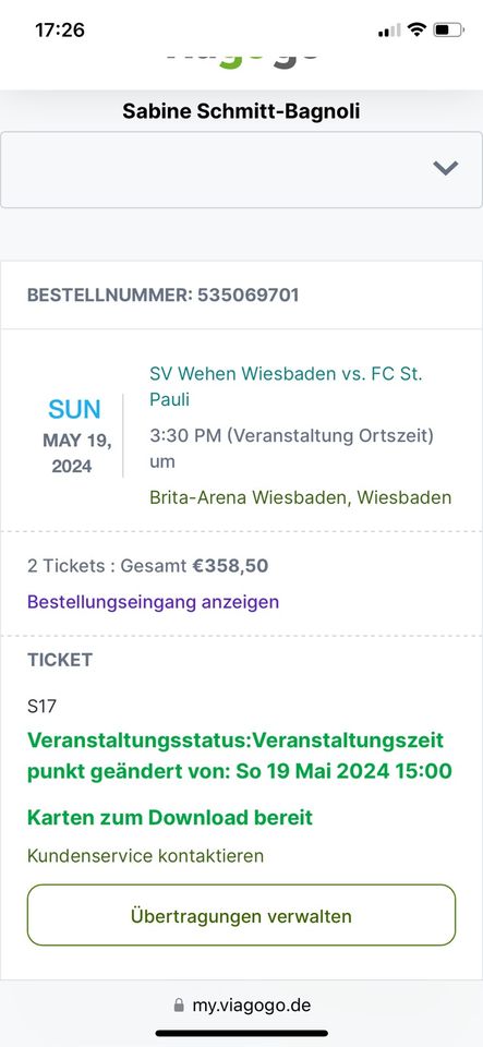 Letzte Chance St. Pauli gegen Wehen Wiesbaden 19.5.24 in Nackenheim