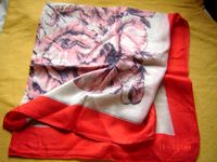 Vintage Seidentuch Blumen natur rot rose  80x80cm Bayern - Seefeld Vorschau