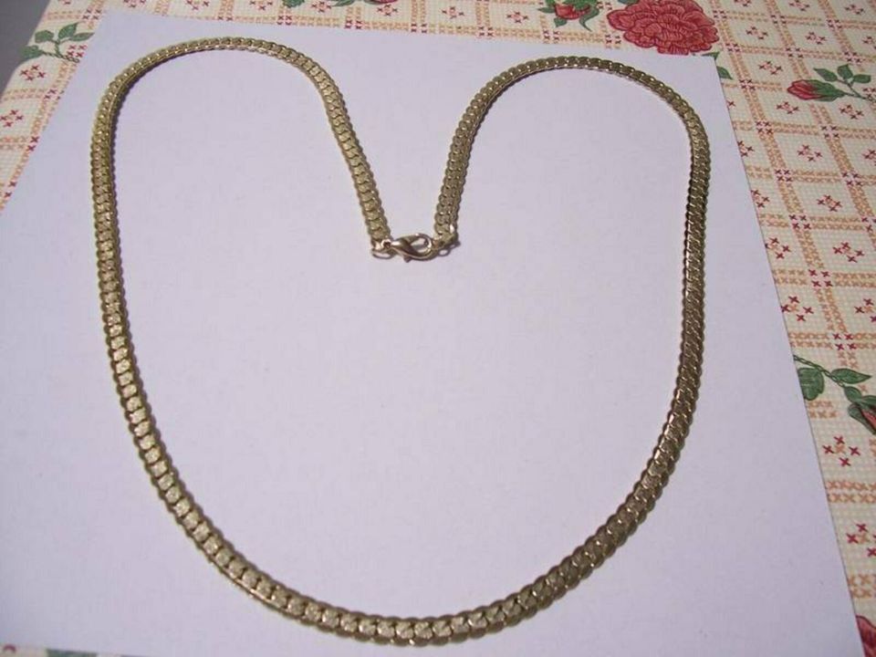 Halskette vergoldet Länge 75 cm Gliederbreite 6 mm    Halskette v in Suhl