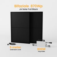 Balkonkraftwerk 870W JaSolar Bifaziale Full Black Module/ Hoymiles 800W Wechselrichter mit 5 m Anschlusskabel-Weinheim Baden-Württemberg - Weinheim Vorschau