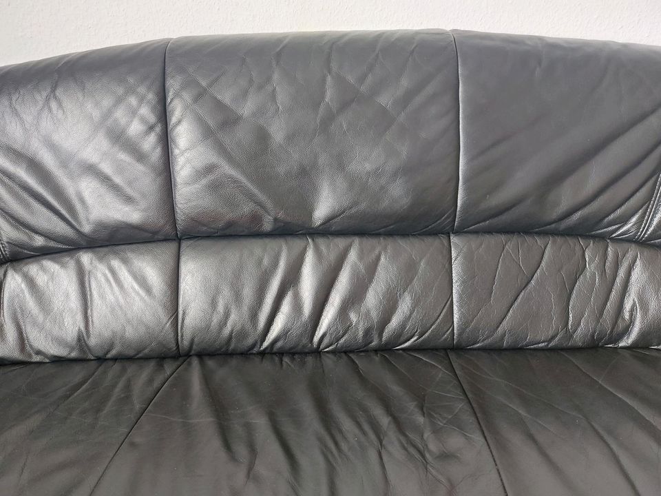 Musterring Leder Sofa Couch 3-Sitzer Dreisitzer schwarz in Lüneburg