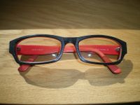 Vintage Brillengestell, Brille in used Optik, eckig – rot/schwarz Niedersachsen - Aurich Vorschau