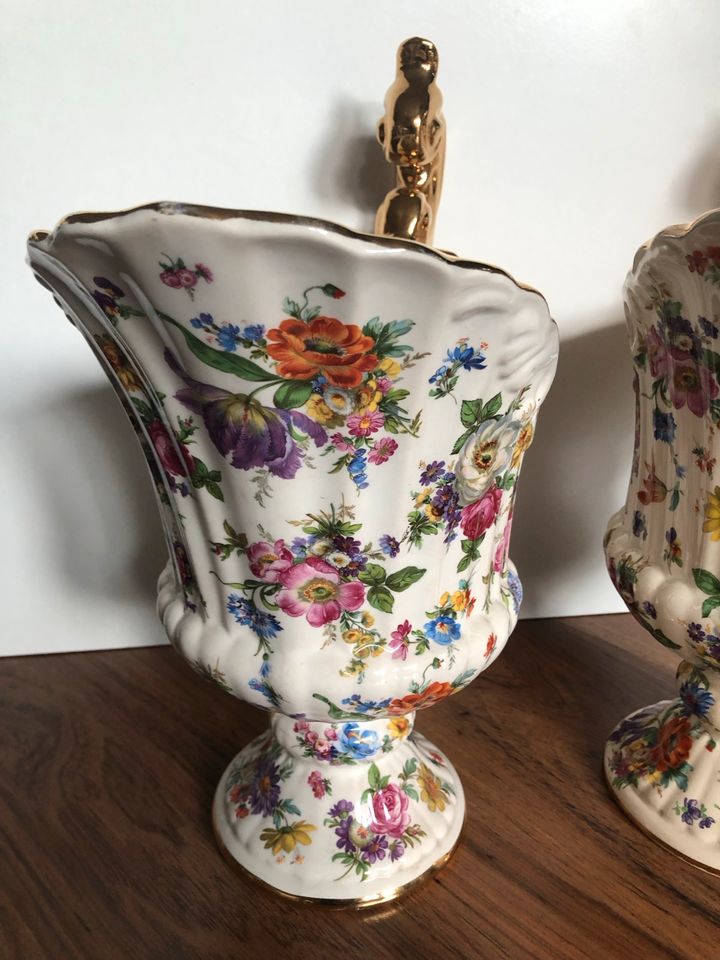 Vasen Karaffen gold floral alt antik selten außergewöhnlich in Pinneberg