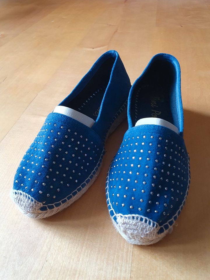 neue Toni Pons Espadrilles, 36, marine, Velours mit Strass in Holzkirchen