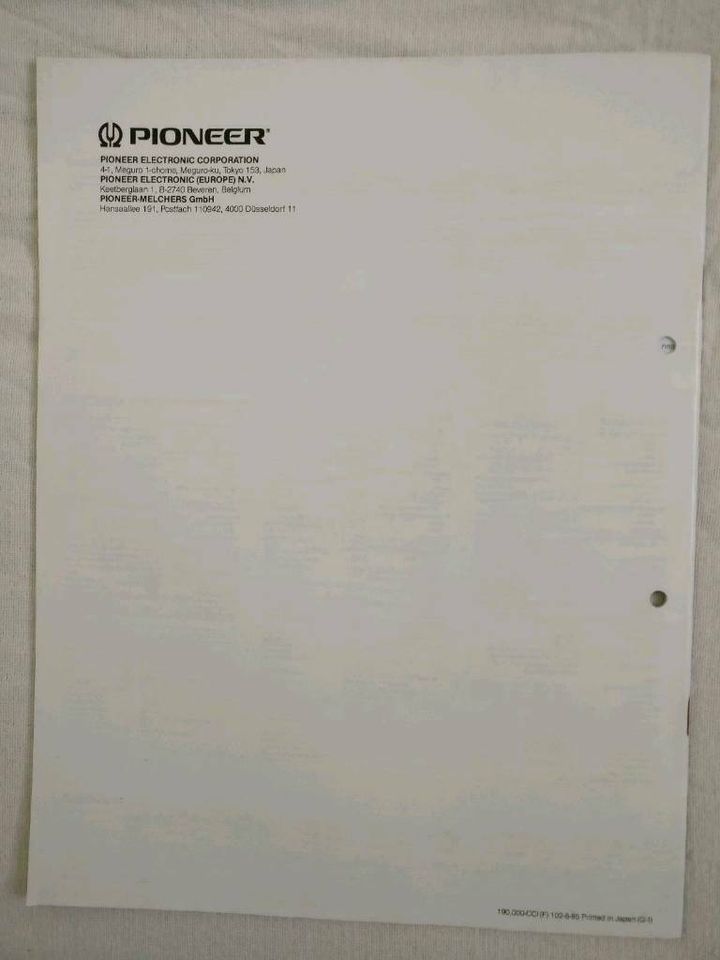 Pioneer HiFi-Bausteine Prospekt 1986 mit 40 Seiten in Bamberg