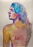 ORIGINAL UNIKAT Porträt Figurative Aquarell Gemälde Friedrichshain-Kreuzberg - Kreuzberg Vorschau