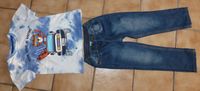 Jeans + T-Shirt mit lustigem Surf- Motiv, Gr. 98/104 Hessen - Florstadt Vorschau