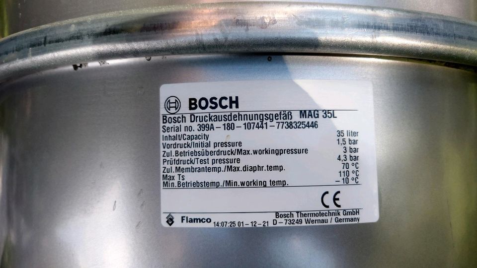 MAG Ausdehnungsgefäß fast neu Heizung Bosch 35L Liter Ausdehner in Freital