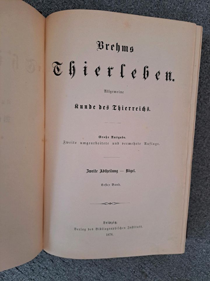 Lexikon "Brehms Tierleben" (1878, 10 Bände) in Augsburg