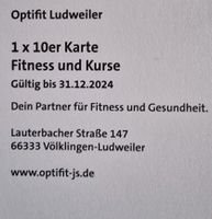 Gutschein 10er Karte Fitness Kurs Studio Optifit Ludweiler Saarland - Nalbach Vorschau