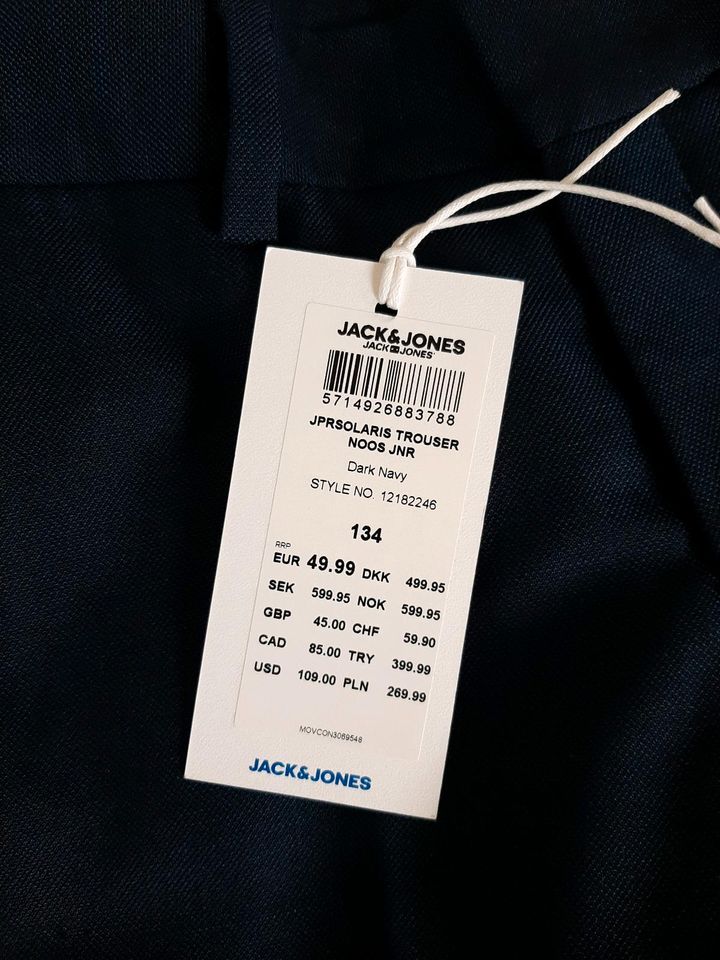 Jack & Jones festliche feierliche 134 Stoffhose Anzughose Hose in Steinen