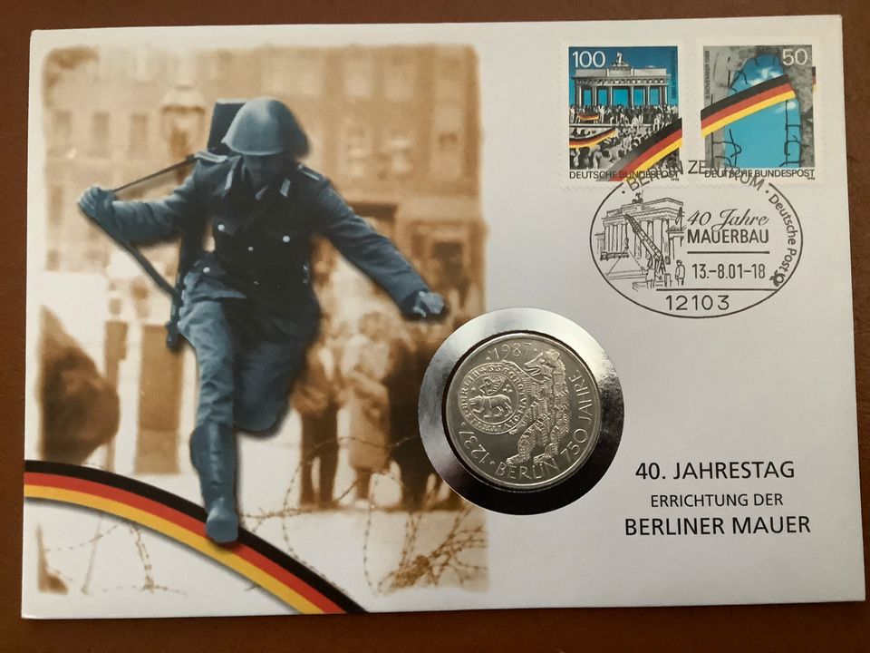 NUMISBRIEF 10 DM 2001 40. Jahrestag Berliner Mauer SILBER 625 in Berlin