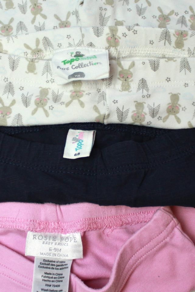 Leggings blau rosa weiß Hase 68/74 Topomini in Tostedt