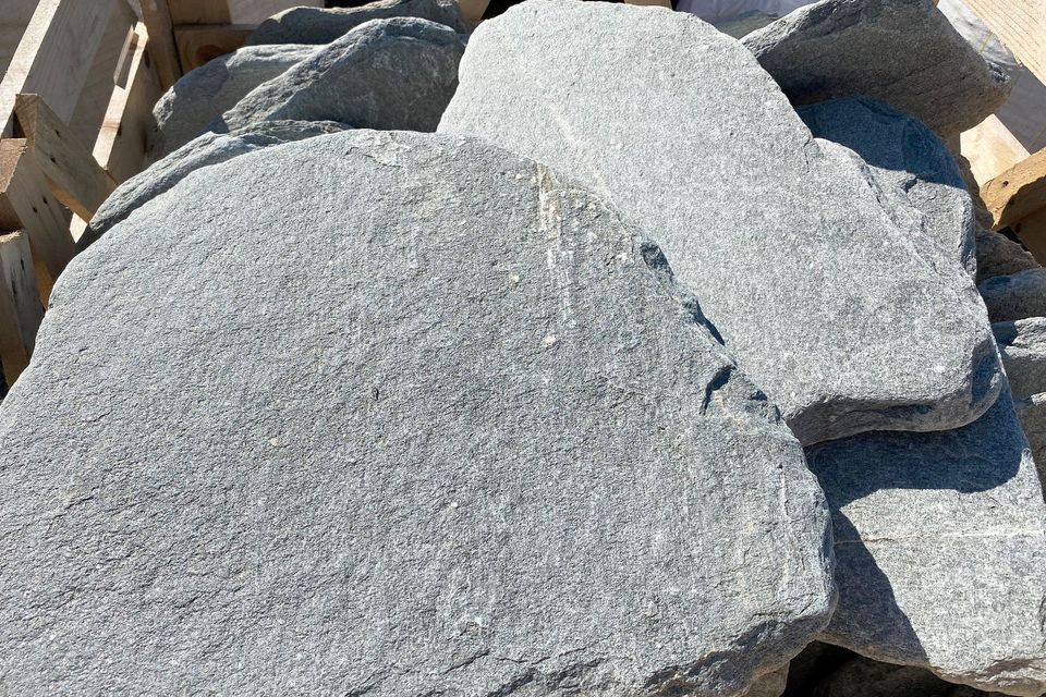 Trittstein Quarzit Antik Deko Steinplatte Step Stone grau in Boppard