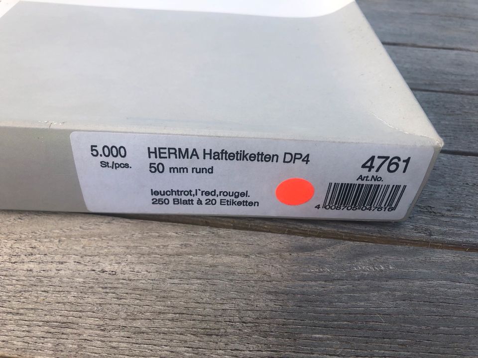 Herma Haftetiketten DP4 rund 50 mm leuchtrot in Simbach