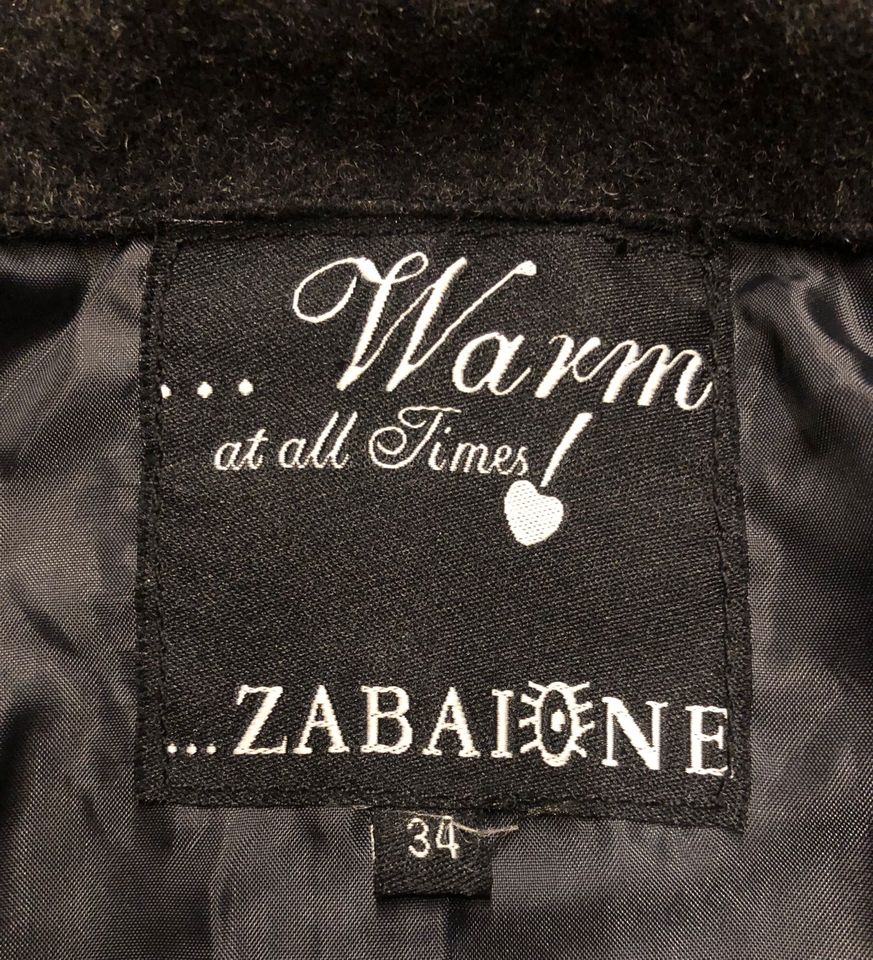 Zabaione Winterjacke 50% Wolle dunkelgrau kurz Gr. 34 in Elzach