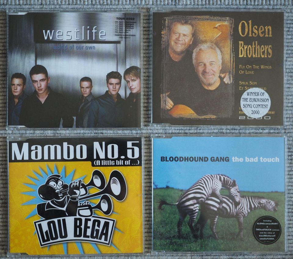 CD – Olsen Brothers + Westlife + Bloodhound Dog + Lou Bega (4 CDs in Burgthann 