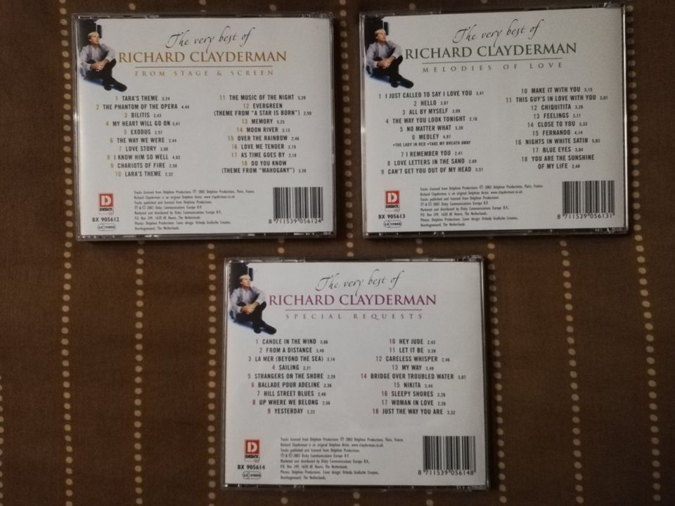 3 CDs, Richard Clayderman, "The very best of" 1a-Zustand in Meckenheim