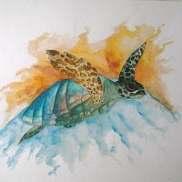 Schildkröte Aquarell Original Kunstwerk Hessen - Gießen Vorschau