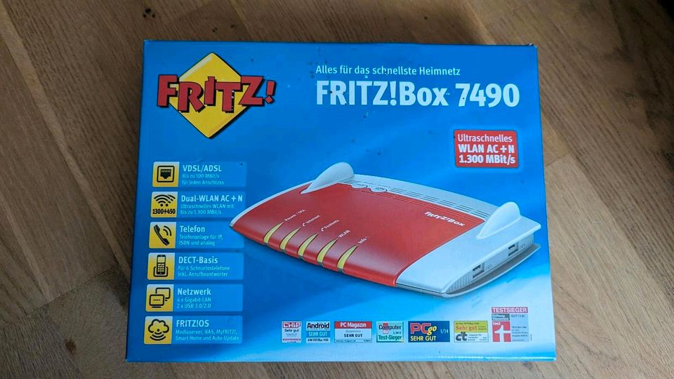 Fritzbox 7490 inkl. Zubehör und Karton in Kaltenkirchen