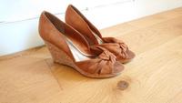 Pumps Peeptoe Wedges Keilabsatz Kork cognacbraun Gr 40 Hessen - Darmstadt Vorschau