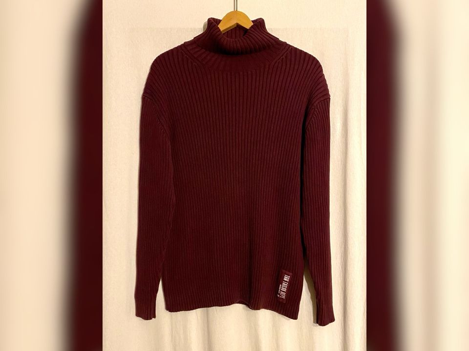 Tom Tailor Rollkragen-Strickpullover, bordeaux, Gr. XL in Heidelberg