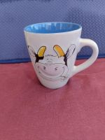 weiss blau Tasse Kuh mit Gesicht und Blume im Mund Cow Henkel Mecklenburg-Vorpommern - Klein Rogahn Vorschau